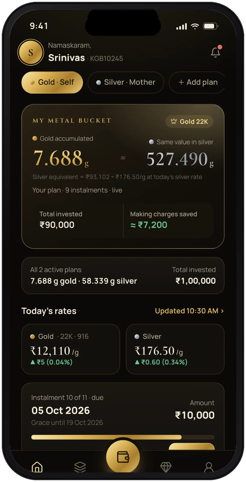 KGB Gold & Silver Scheme Customer App