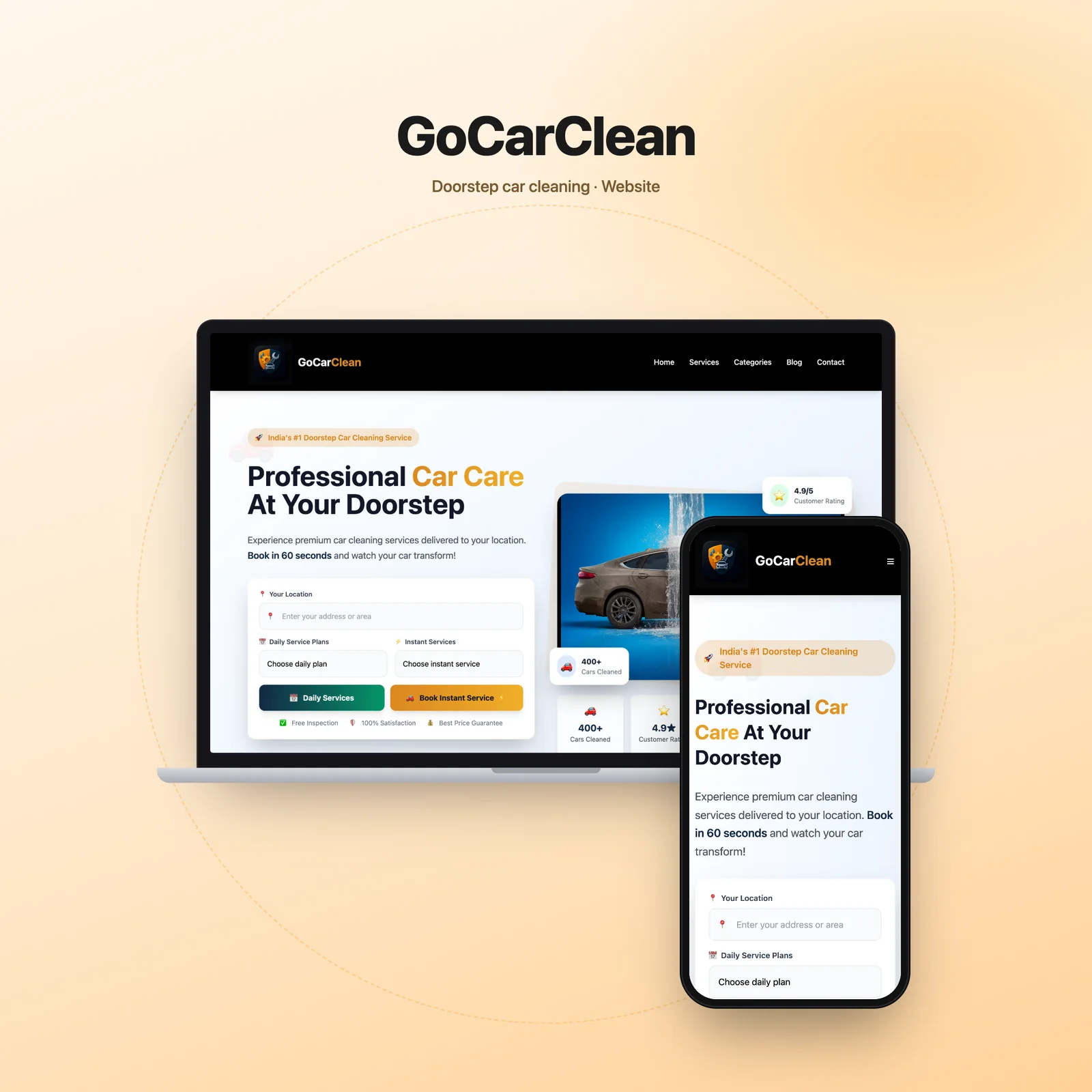 GO CAR CLEAN — Services project by Techland IT Solutions