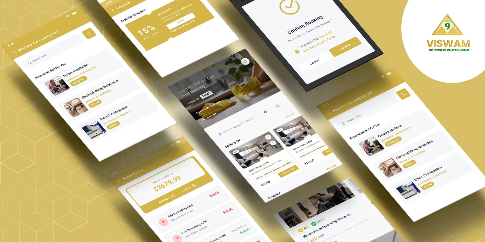 Viswam Realty Connect screens